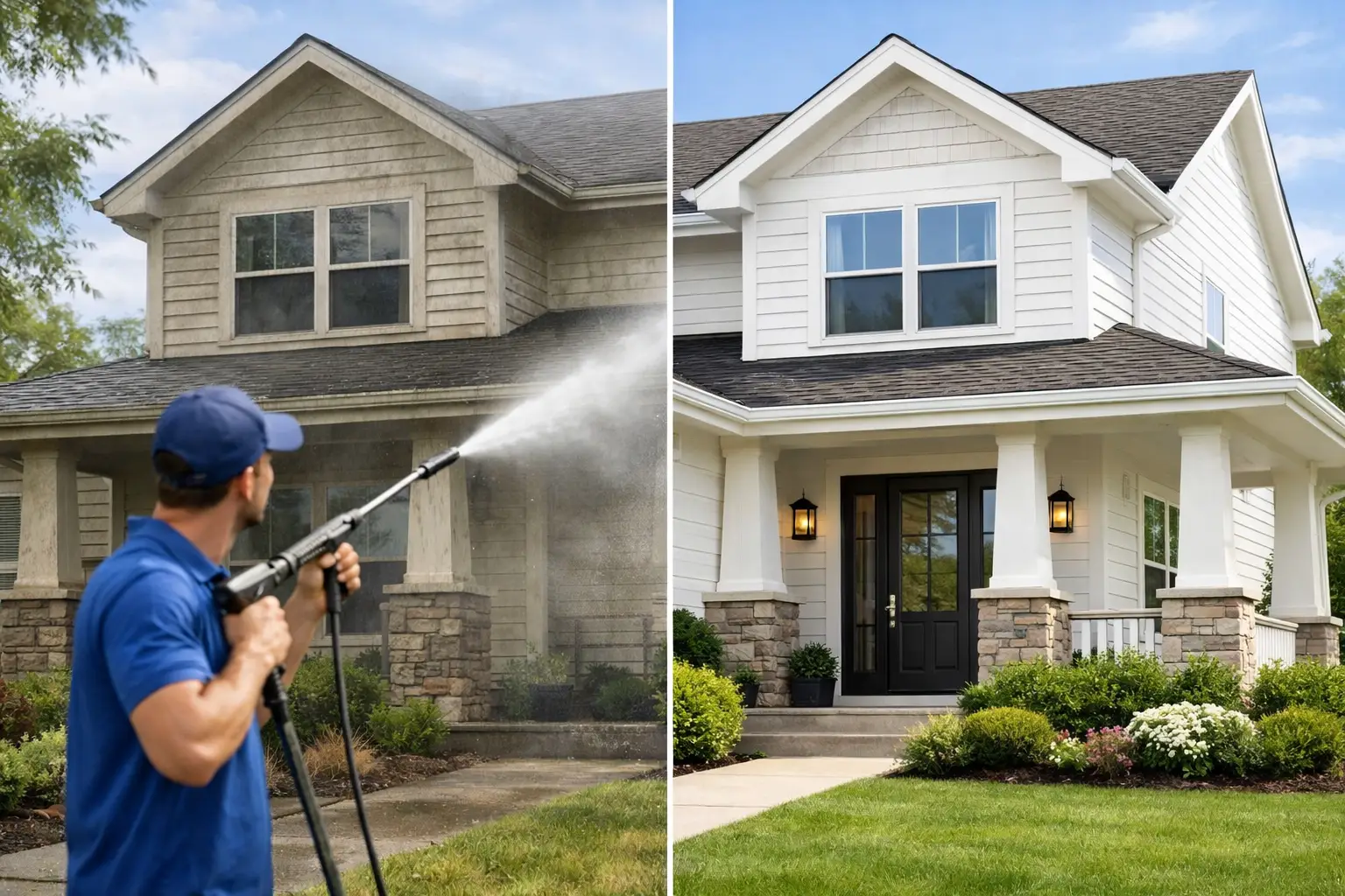 Curb Appeal Transformation Starts With a Clean Exterior