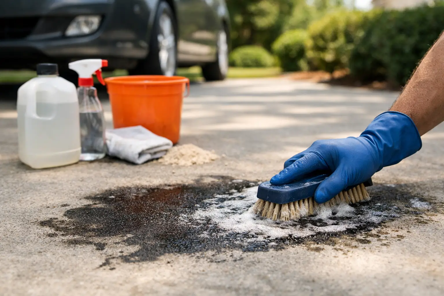How to Remove Driveway Oil Stains Safely