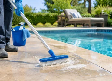 How to Clean Your Pool Deck Safely Without Damage