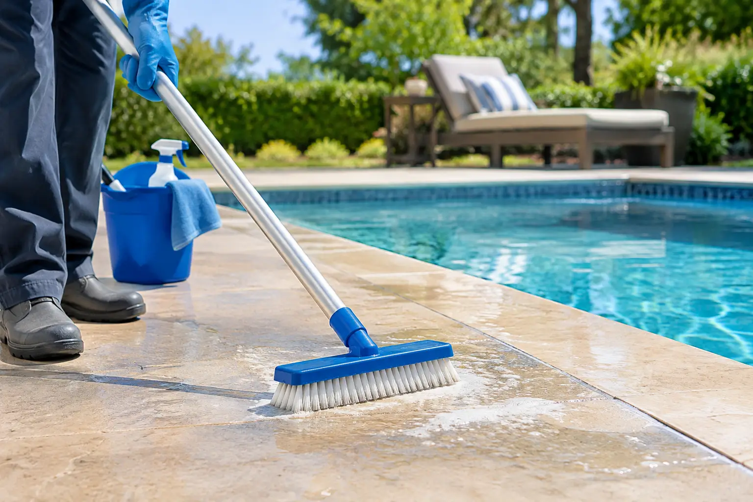 How to Clean Your Pool Deck Safely Without Damage